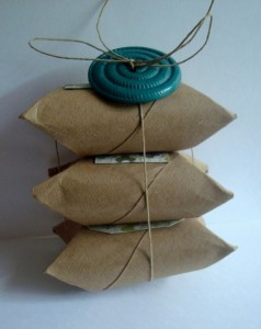 wrapping ideas using recycled materials, reuse toilet paper rolls, sustainable holidays