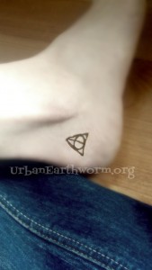 Henna Tattoo, Harry Potter Tattoo, Heel Tattoo, Geek Tattoo, Natural Body Art, natural cosmetics, 