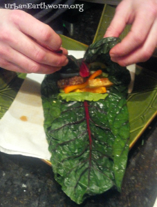 sweet and spicy collard wraps
